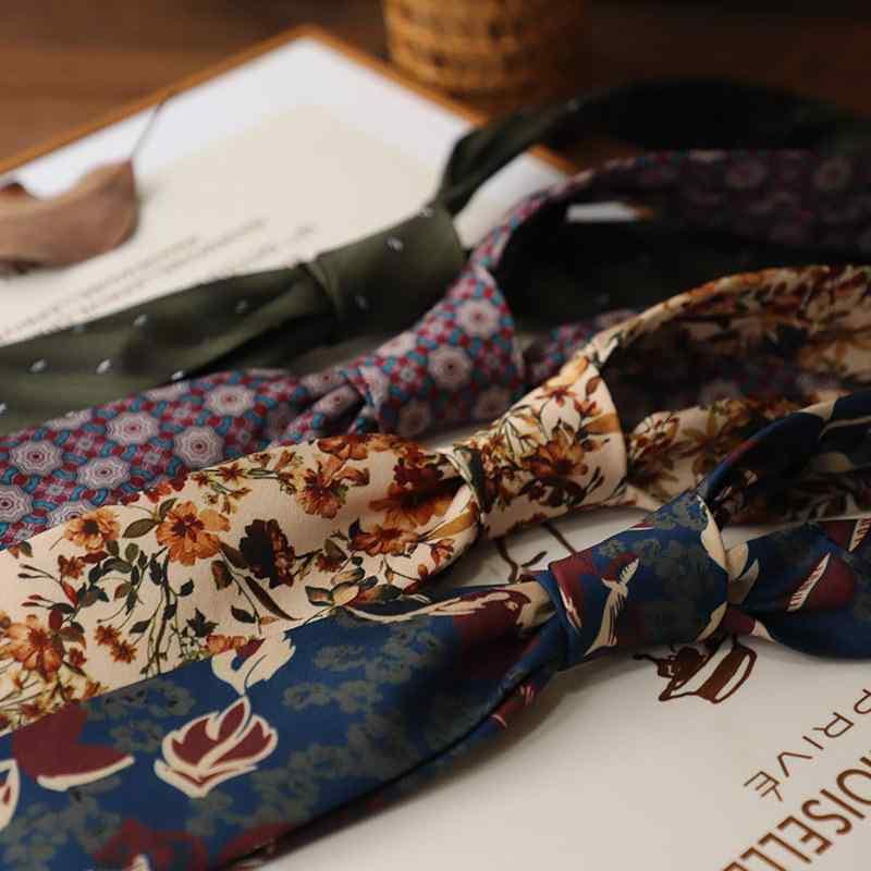 ネクタイ 男性用 中世 レトロ 油絵風 シルク調 花柄 プリント 柄物 ポリエステル製 カジュアル スタイ..