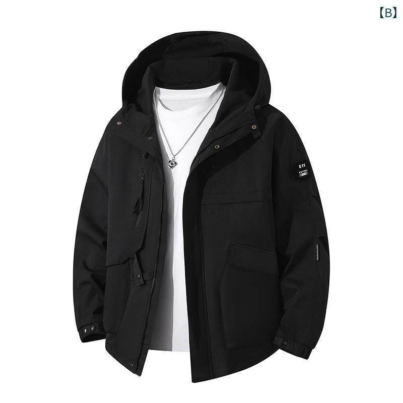 ジャケット メンズ 男性用 春秋 薄手 防水 防風 フード付き アウトドア ウェア スポーツ カジュアル ミリタリー ホワイト ブラック ピンク オレンジ ブルー グリーン カモフラージュ S M L XL 2XL 3XL