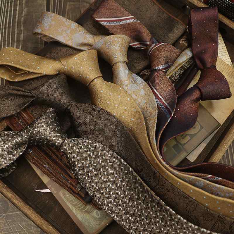 ネクタイ 男性用 レトロ 珈琲色 茶色 赤茶色 イングリッシュ 8cm フォーマル ビジネス 手結び ブルー ..