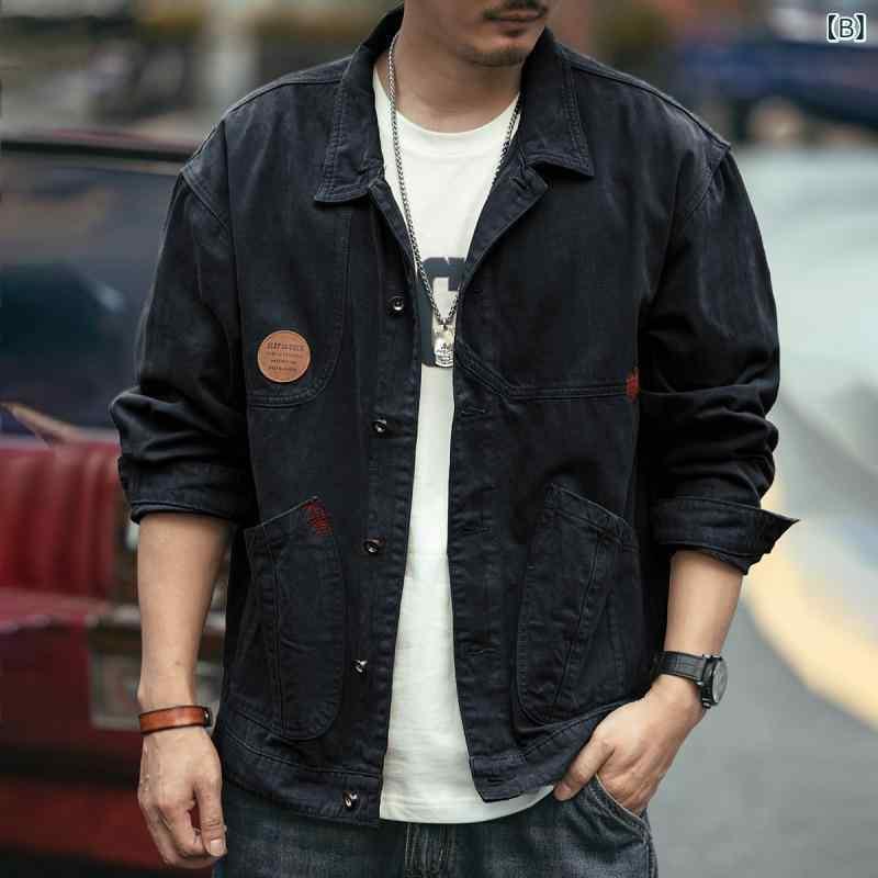・商品カテゴリ: 尼克服・スタイル: ワーク・襟: 襟付き・フィット: ルーズ・厚さ: 厚手・素材: 綿、デニム・主な素材の組成: 綿・裏地: 51%-70%・着丈: レギュラー・色: モカブラウン、ブラック、ブラックグレー、ホワイト、ブラウン、グリーン、カーキ、イエロー・サイズ: S (42.5-50kg), M (50-59.5kg), L (60-67.5kg), XL (68-75kg), 2XL (75.5-82.5kg), 3XL (83-90kg), 4XL (90.5-99.5kg)・対象: 成人、男性
