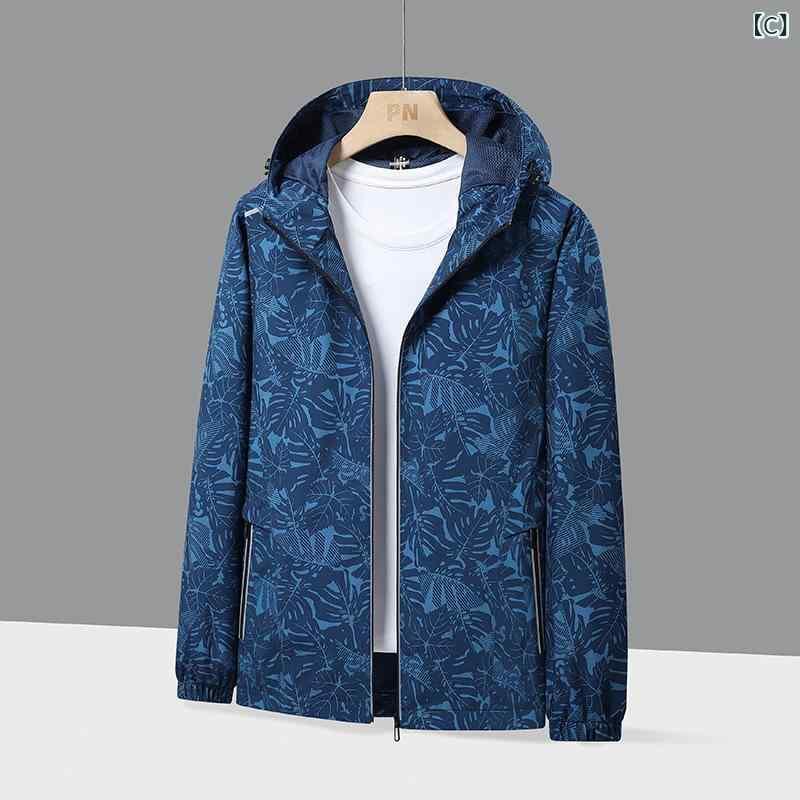 トミーショップ 楽天市場店のジャケット メンズ 男性用 防水 防風 アウター 大きいサイズ ゆったり 迷彩 スポーツ ブルゾン ジャンパー 黒 白 青 緑 ピンク系 ポリエステル｜アングル3
