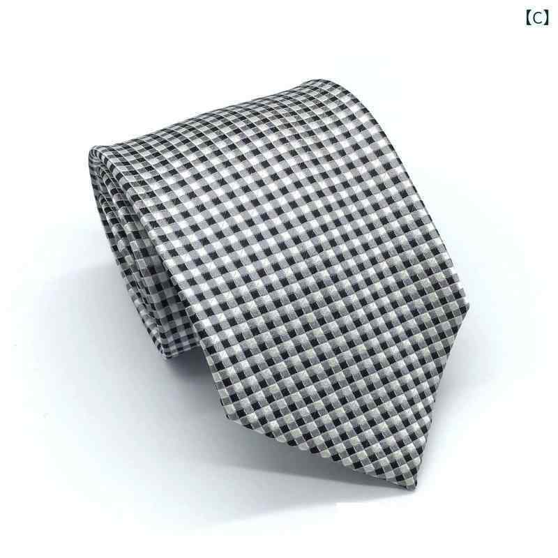 ネクタイ 男性用 ビジネス フォーマル シルク 格子柄 ジャカード織