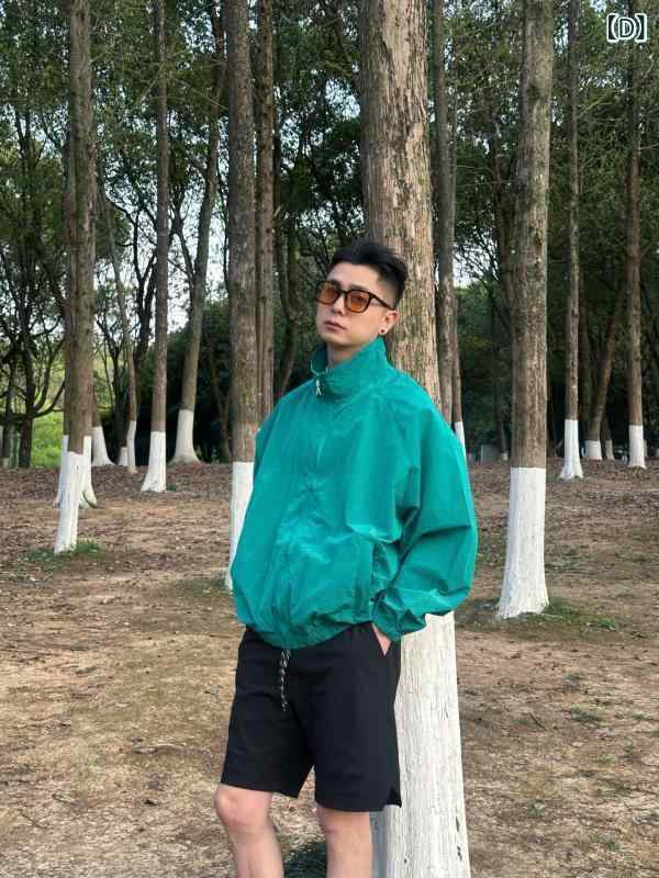 ジャケット メンズ 男性用 迷彩柄 ナイロン 速乾 接触冷感 薄手 アウター スタンドカラー ブルゾン ジャンパー カジュアル