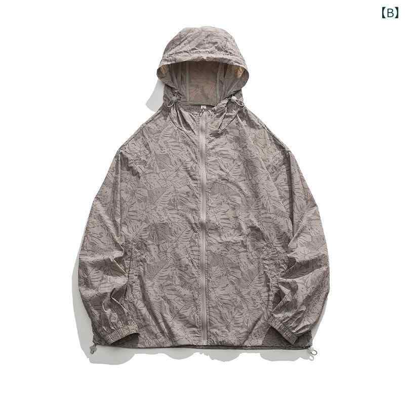 マウンテンパーカー 男女兼用 薄手 接触冷感 UVカット 紫外線対策 スポーツウエア フード付き ジャケッ..