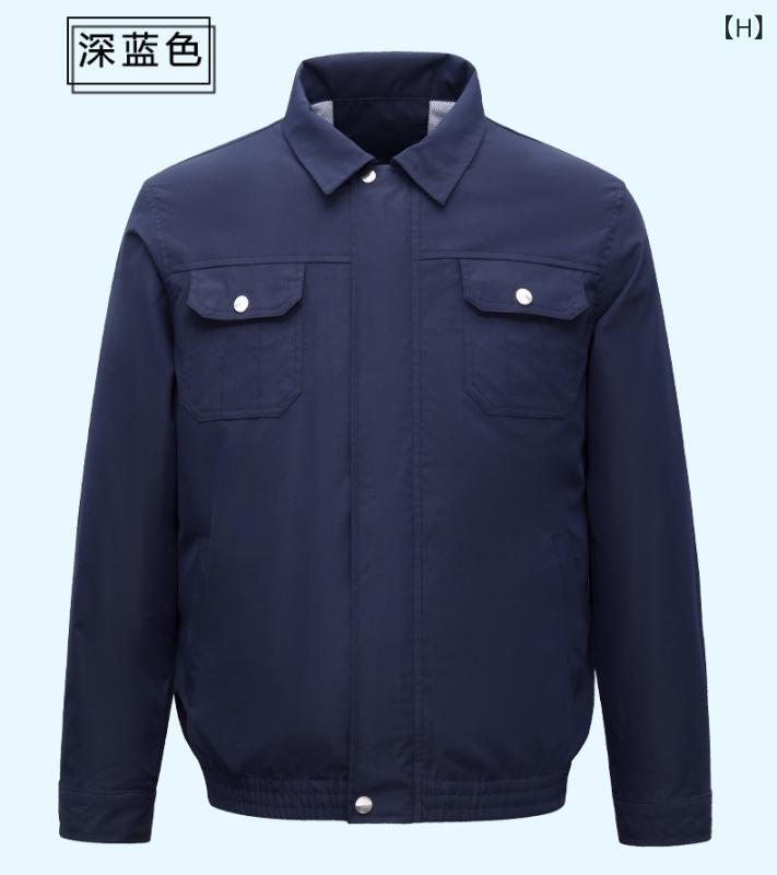 迷彩柄ファン付き作業服 メンズ長袖ジャケット スポーツ 立襟 扇風機付き 空調服 ポリエステル 紫外線..