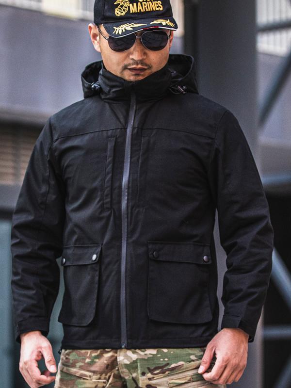 ミリタリージャケット 男性用 春秋 迷彩柄 アウトドア 登山用 防水 防風 通気 耐摩耗 グレー 緑 ブラウ..