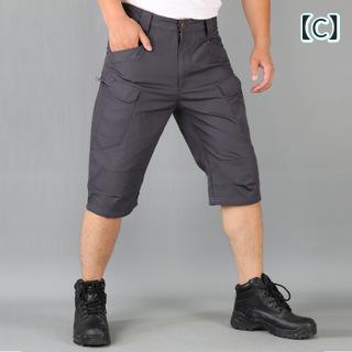 タクティカルパンツ メンズ ショートパンツ カーゴパンツ 迷彩柄 カモフラージュ柄 ワークパンツ アウトドア 多ポケット カーキ ブラック グレー