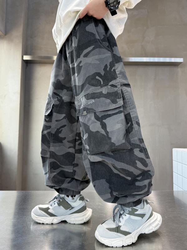キッズ パンツ 春秋用 子供服 春用 カーゴパンツ カモフラ柄 ロングパンツ 男の子 140cm以上