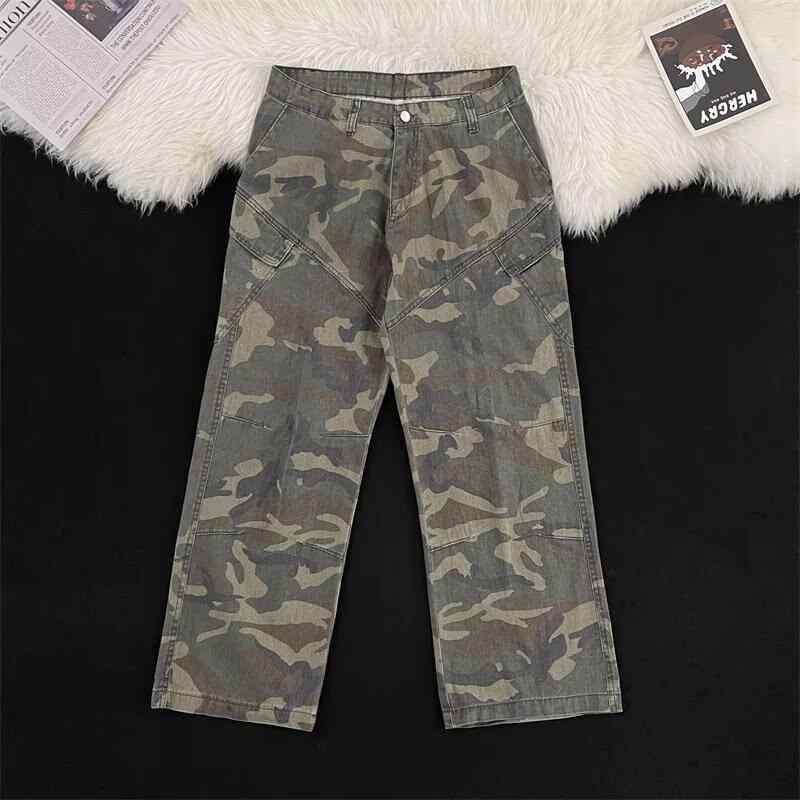 カーゴパンツ メンズ 迷彩柄 ワークパンツ 男性用 作業ズボン 建築 仕事着 丈夫なボトムス 四季