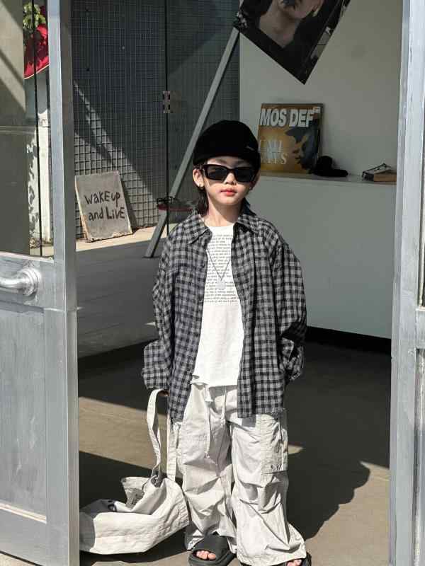 シャツ 子供服 男の子 春秋 長袖 チェック柄 韓国風 トップス 100cm 110cm 120cm 130cm 140cm 150cm コ..