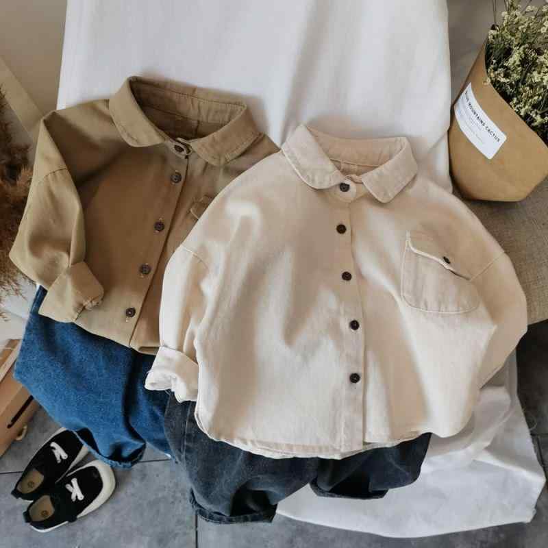 ・対象: 子供・スタイル: ベーシック・ネックライン: 襟付き・生地加工: 柔らかい・袖丈: 長袖・柄: その他・素材: 綿95%・カラー: カーキ、杏色・サイズ: 80cm、90cm、100cm、110cm、120cm、130cm、140cm・カテゴリ: シャツ