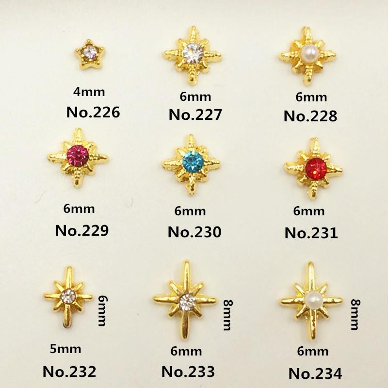 ネイルパーツ 韓国風 水钻 星 メタルパーツ デコレーションパーツ パール 五芒星 ゴールド シルバー
