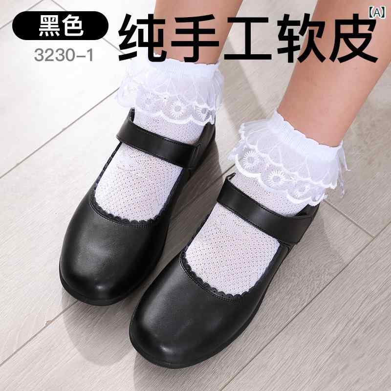 子供靴 女の子 本革 フォーマル シューズ 春夏 ブラック プリンセス シューズ キッズ ジュニア レザー ガールズ ラウンドトゥ ピアノ 発表会 結婚式 卒園式 入学式 卒業式 演奏会(4)