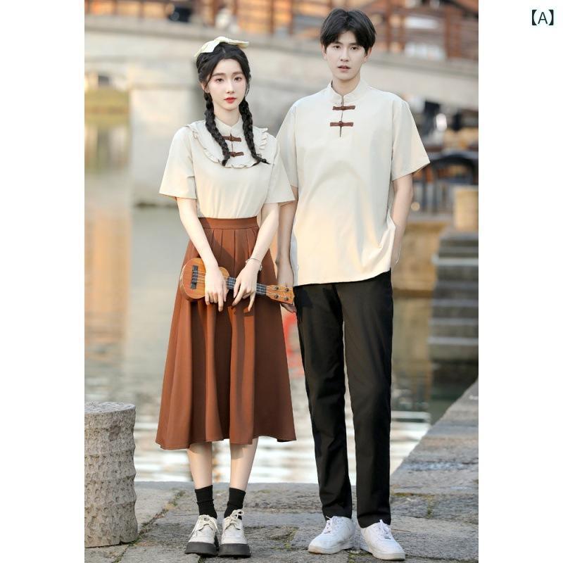 シャツ 男女兼用 ポリエステル 中学校 高校 卒業式 発表会 合唱団 制服 カフェ色スカート 黒色スカート 黒色パンツ S M L XL XXL XXXLサイズ