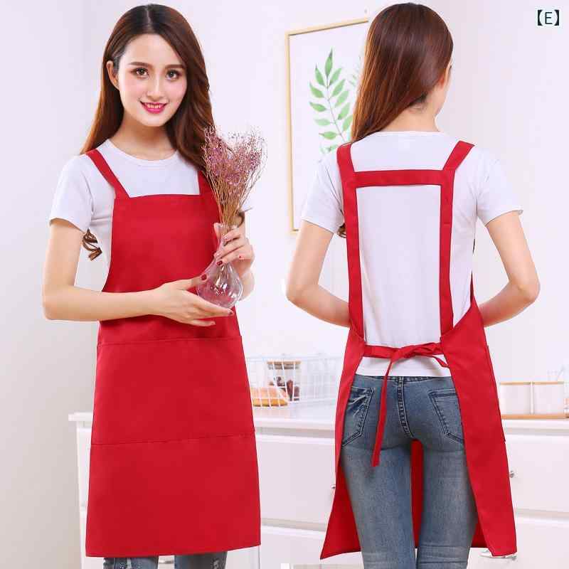 エプロン レディース メンズ 男女兼用 H型 韓国風 厚手 ワーク DIY 料理 カフェ 無地 黒 ブラック 深コ..