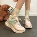 スニーカー レディース 通気性 スポーツシューズ カジュアルシューズ 韓国 ファッション ローカット ランニングシューズ 運動靴 軽量 普段使い 春夏 秋冬 ピ...