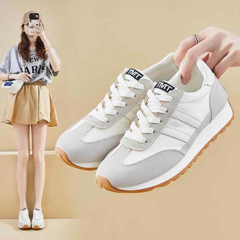 スニーカー レディース 運動靴 ランニングシューズ 通気性 メッシュ 軽量 普段使い ベージュ アップル..