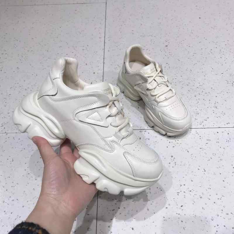 スニーカー レディース 厚底 本革 レザー カジュアルシューズ スポーツ ランニングシューズ 韓国風 軽..