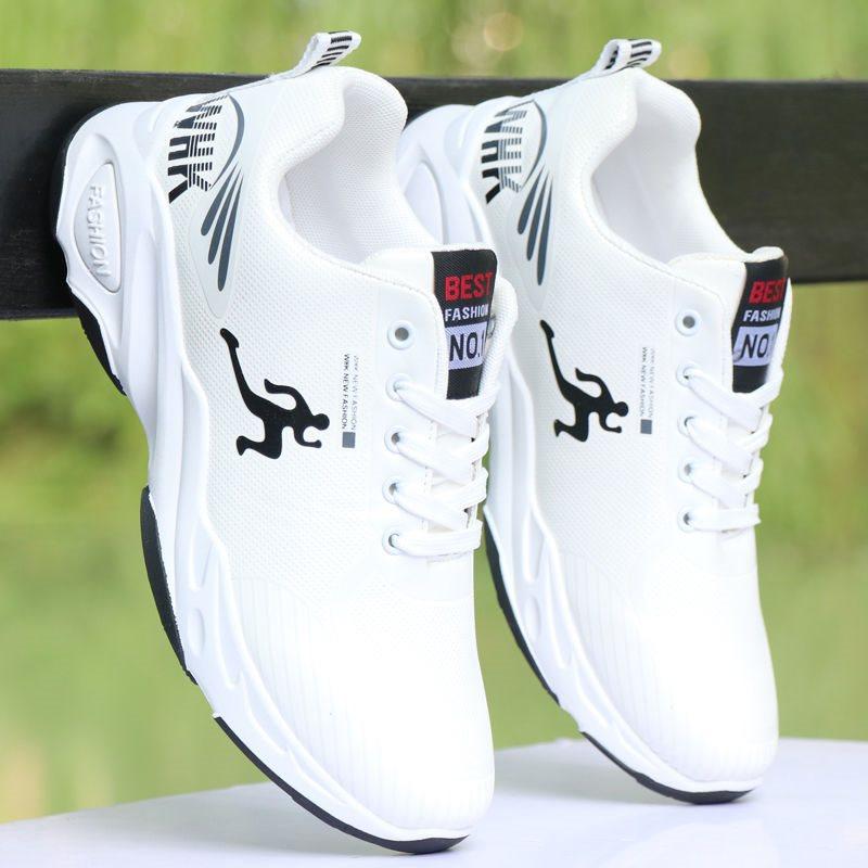 スニーカー メンズ 男性用 カジュアルシューズ 防水 滑り止め ランニングシューズ レースアップ PUレザー メッシュ 春夏 白 黒 赤