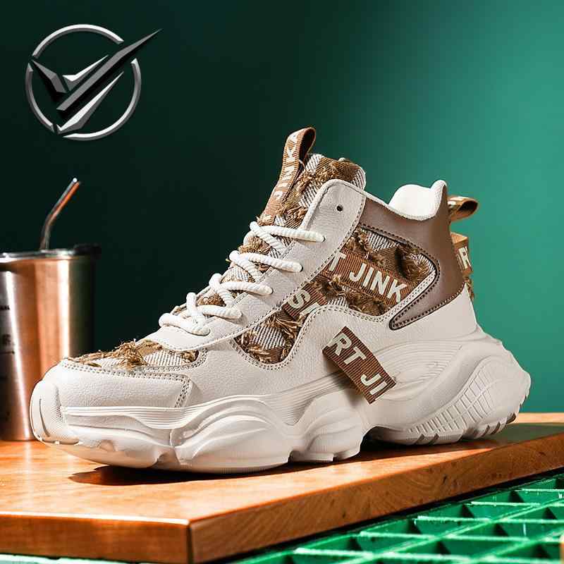 スニーカー メンズ 厚底 スポーツシューズ ランニングシューズ 運動靴 男性用 通気性 軽量 滑り止め 普段使い カジュアル 米ブラウン 白 黒