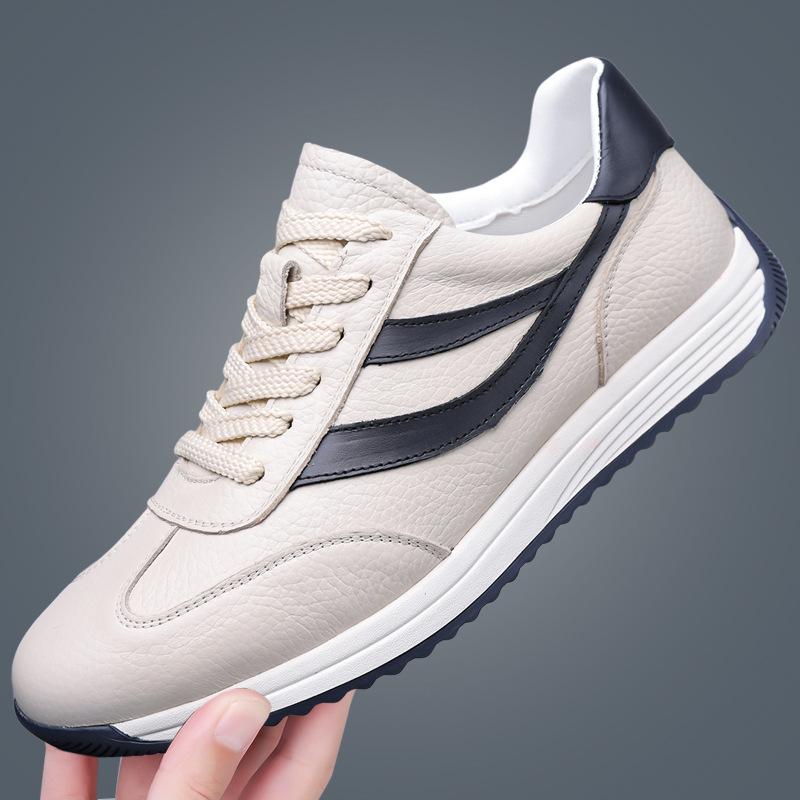 スニーカー メンズ 本革 カジュアルシューズ ランニングシューズ スポーツシューズ 厚底 ローカット 紐..
