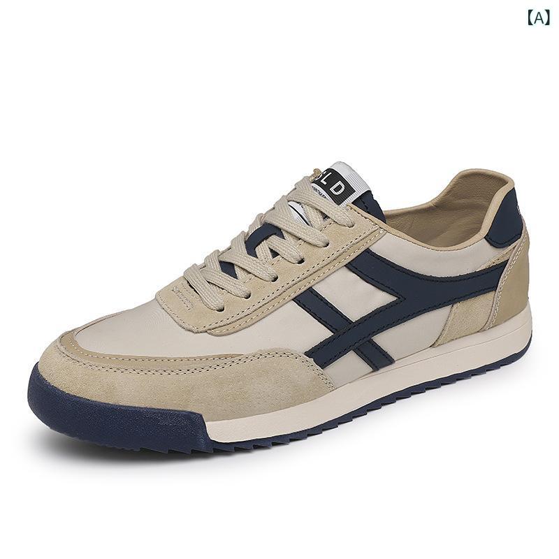 スニーカー メンズ 男性用 ローカット 運動靴 ランニングシューズ 紐靴 スポーツ カジュアル 通気性 耐摩耗性 普段使い 春夏秋冬 サンド ベージュ ブルー