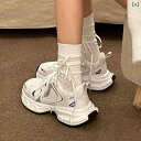 スニーカー レディース 厚底 ダッドスニーカー ランニングシューズ スポーツシューズ 婦人靴 カジュアル 軽量 通気性 滑り止め ホワイト