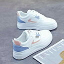 スニーカー レディース 運動靴 ローカット フラット ぺたんこ靴 厚底 合皮 軽量 通気性 滑り止め カジュアル かわいい ブルー グレー