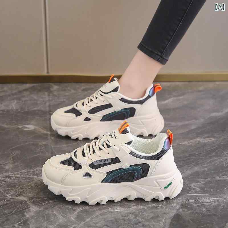 スニーカー レディース 厚底 スニーカー 韓国 ファッション インヒール 5cm 身長アップ ランニング シ..