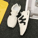 スニーカー レディース 厚底 ランニングシューズ スポーティ カジュアル 軽量 通気性 韓国風 黒