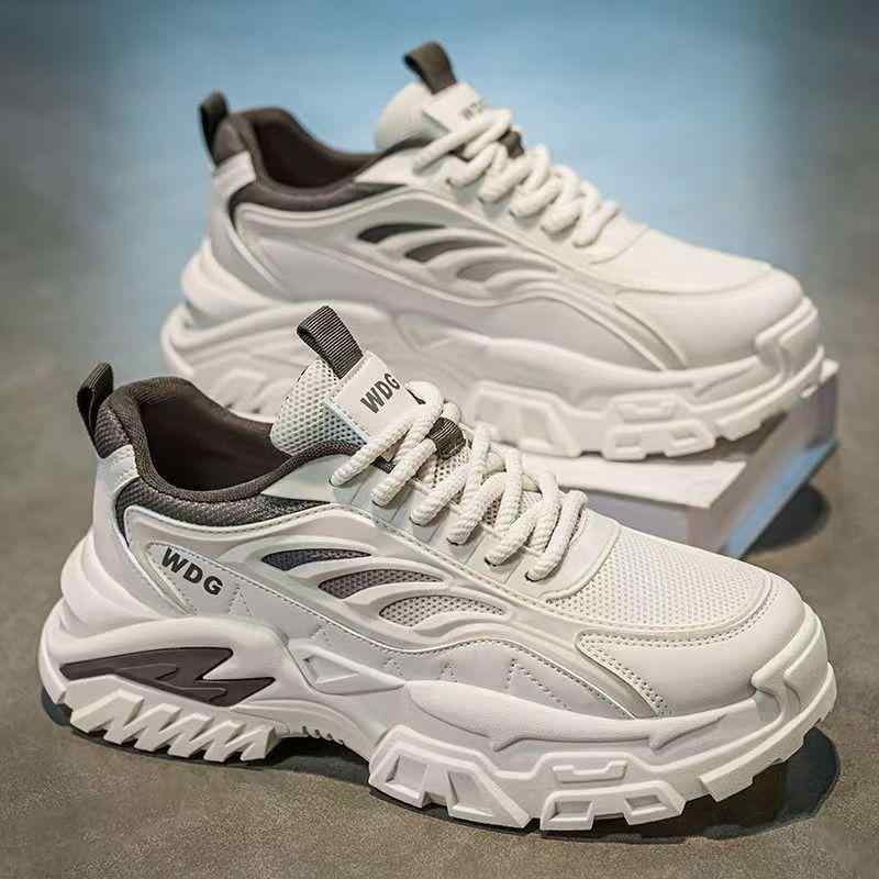 スニーカー メンズ 厚底 カジュアル ランニングシューズ 男性用 運動靴 ローカット 通気性 メッシュ 軽量 黒 白 緑