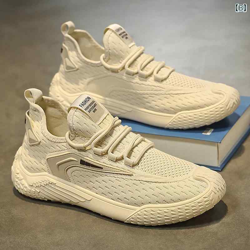 スニーカー メンズ 通気性 メッシュ スポーツシューズ ランニングシューズ 紐靴 ローカット 厚底 運動靴 男性用 普段使い 春夏 秋 灰色 ベージュ 黒