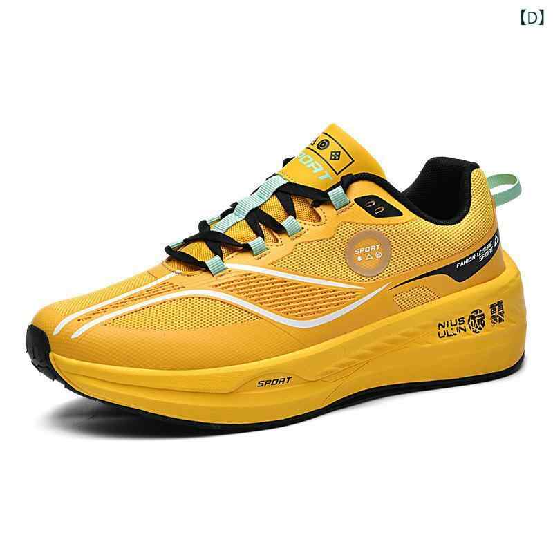 スニーカー ランニングシューズ 男性用 超軽量 衝撃吸収 スポーツシューズ メッシュ 通気性 防滑 擦り減り防止 ウォーキング 運動靴 スタンダード ホワイト ブラック ブラウン イエロー