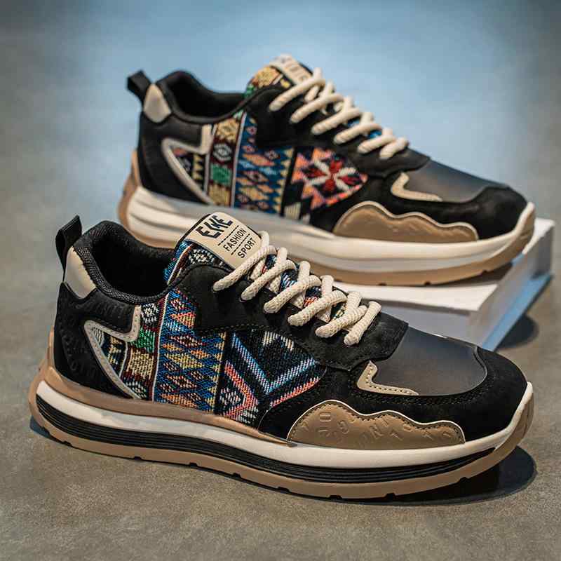 スニーカー メンズ 厚底 スポーツシューズ カジュアルシューズ ランニングシューズ 替え紐付き 通気性 滑り止め 配色 春夏秋冬 黒 白 赤