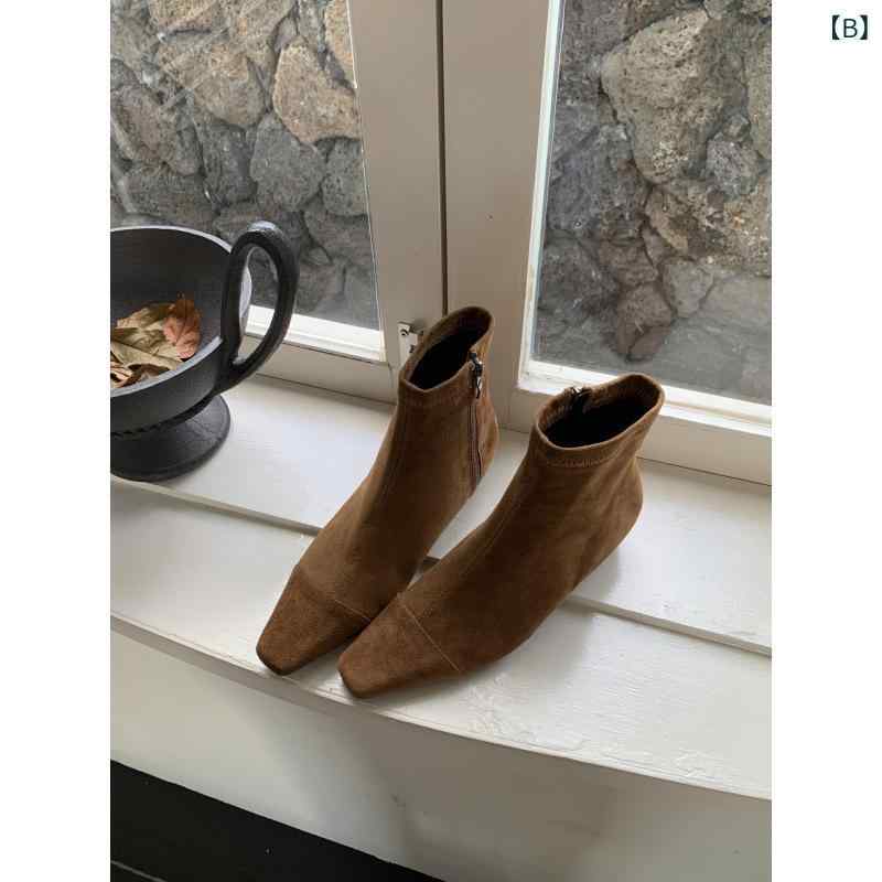 ブーツ レディース 秋冬 ショートブーツ ワークブーツ レトロ ローヒール 歩きやすい 履きやすい スエード調 婦人靴 普段使い かわいい ブラック ブラウン