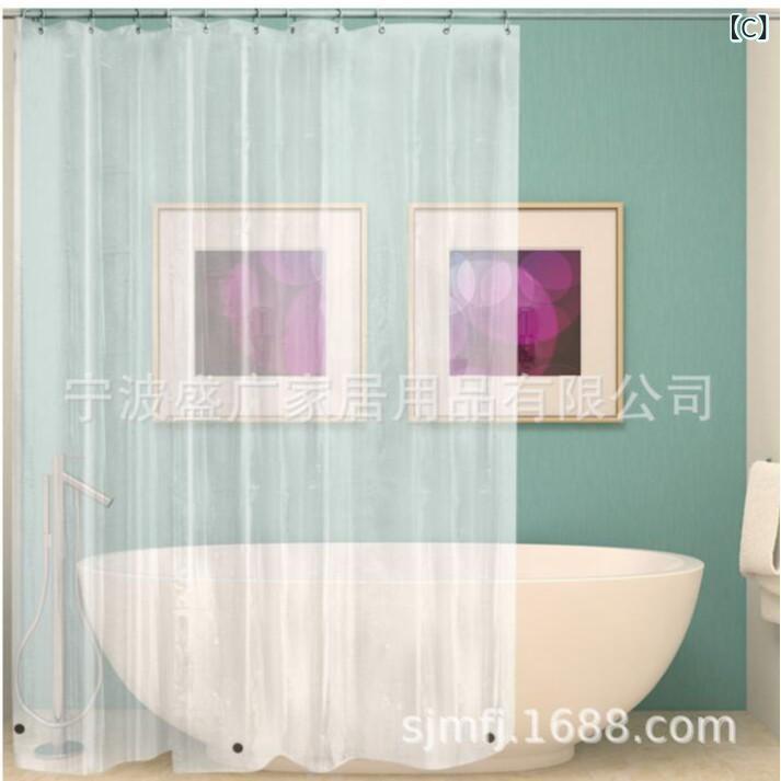 カーテン PEVA バスカーテン 半透明 防水 白 シンプル 浴室