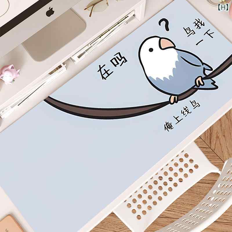 マウスパッド レディース カワイイ 鳥柄 超大判 デスクマット 滑り止め ラバー 厚手 キーボードパッド ..