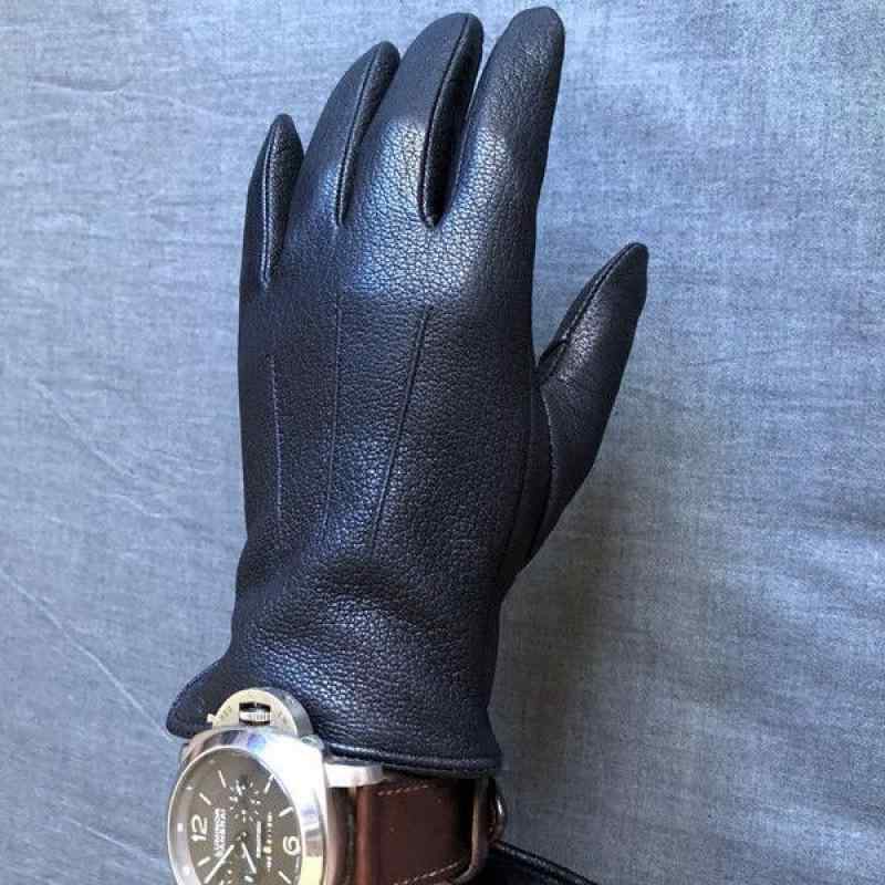 手袋 男性用 鹿革 手袋 レザーグローブ 秋冬 防寒 あったか 裏起毛 バイク 自転車 通勤 通学 L XL(4)