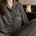 パジャマ レディース メンズ 長袖 長ズボン 上下セット カップル グレー 刺繡 ダックスフンド 犬柄 春秋 ルームウェア 部屋着 寝巻き 薄手 ...