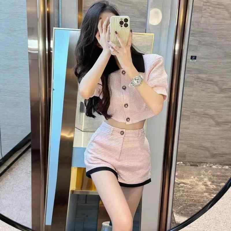 セットアップ レディース 韓国風 上下セット ブラウス ショートパンツ エレガント きれいめ フェミニン お洒落 普段使い デート S M L XL XXL X...