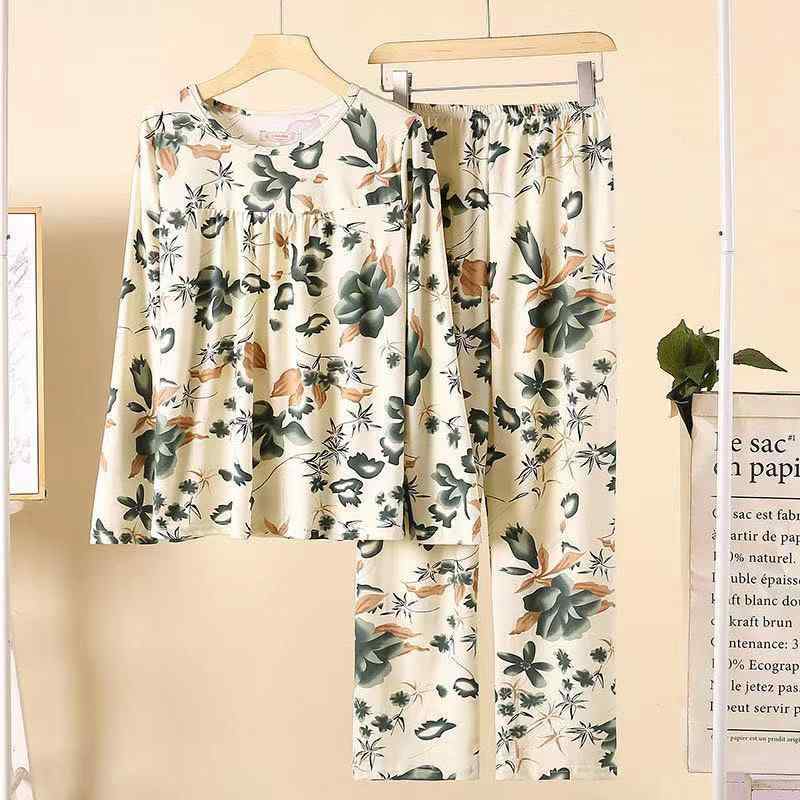 パジャマ レディース 秋冬 厚手 ポリエステル 高齢者向け 婦人服 長袖 長ズボン 上下セット ルームウェア 部屋着 M L XL 2XL 3XL 4XL ゆったりサイズ リラックスウェア かわいい オシャレ