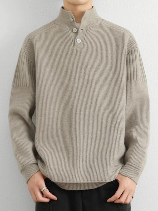 ニット メンズ 秋冬 ニットトップス ハーフハイネック プルオーバー ゆったり 長袖 あったか 暖かい 防..