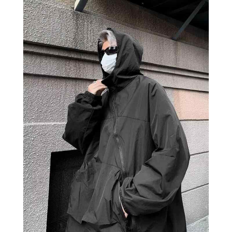 ジャケット メンズ 男性用 ブルゾン ジップアップ 春秋 アウター 防風 撥水 多ポケット 無地 黒 ブラッ..