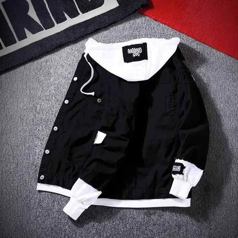 ジャケット 男性用 デニム ブルゾン 切り替え カジュアル ストリート系 ライトアウター 野球服風 Gジャ..