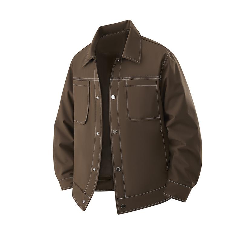 ジャケット メンズ 男性用 スプリングコート レトロ 無地 ブルゾン 大きいサイズ ゆったり カジュアル ..