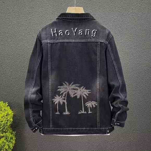 ジャケット メンズ デニム 春秋 韓国風 トップス 男性用 カジュアル ブルゾン Gジャン アウター 黒 M L..