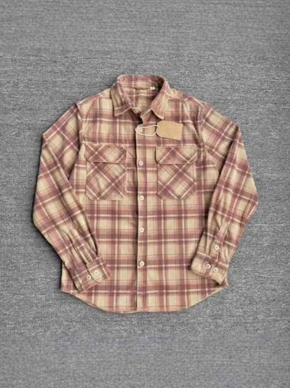 シャツ メンズ 男性用 コーデュロイ シャツ 長袖 トップス カジュアル ワークスタイル 春秋 無地 レッ..