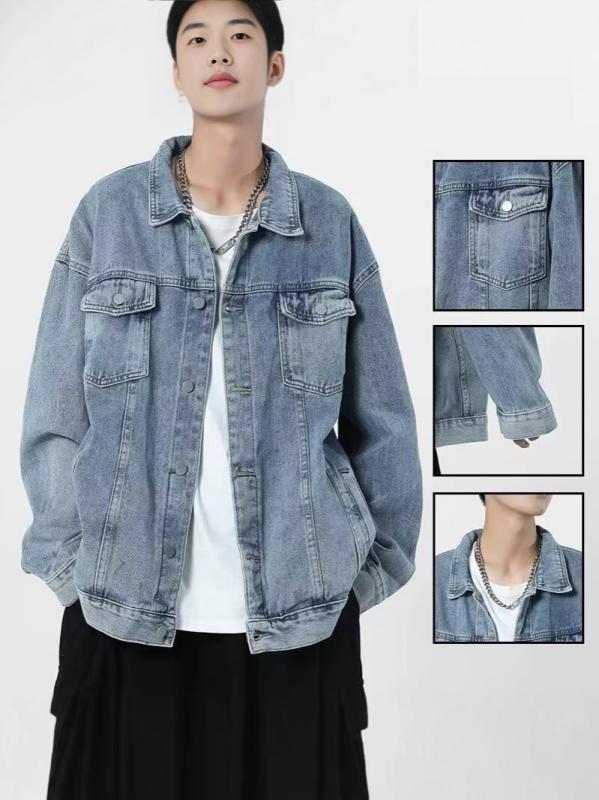 デニムジャケット メンズ 男性用 秋冬 ブルゾン ゆったり ワークジャケット Gジャン カジュアル トップ..