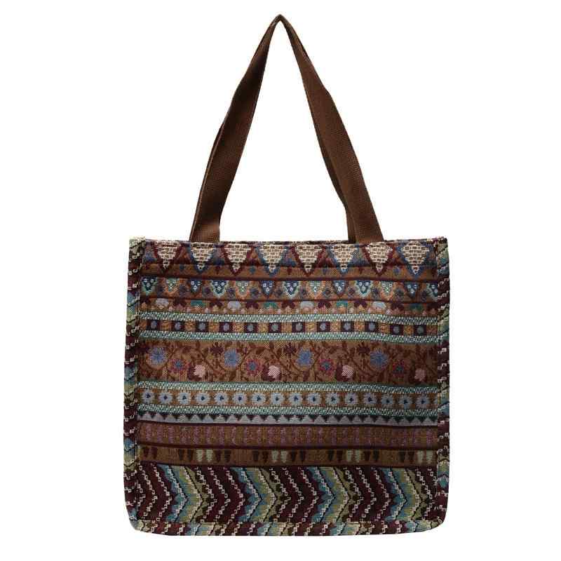 トートバッグ レディース ボヘミアン風 キャンバス 手提げ 鞄 大容量 旅行 リゾート ブラック レッド ..