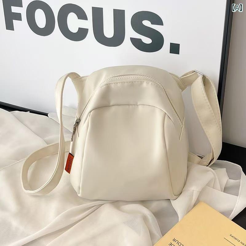 ナイロン ショルダーバッグ レディース 貝殻型 斜めがけ 大容量 軽量 オックスフォード ミント ブラック オフホワイト 普段使い